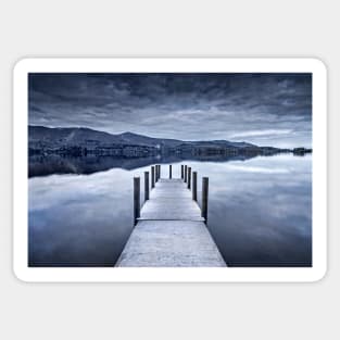 Ashness Jetty and Lake in Blue Sticker